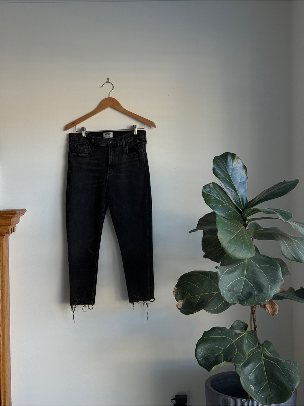 Agolde Black Skinny Raw-Hem Jeans
